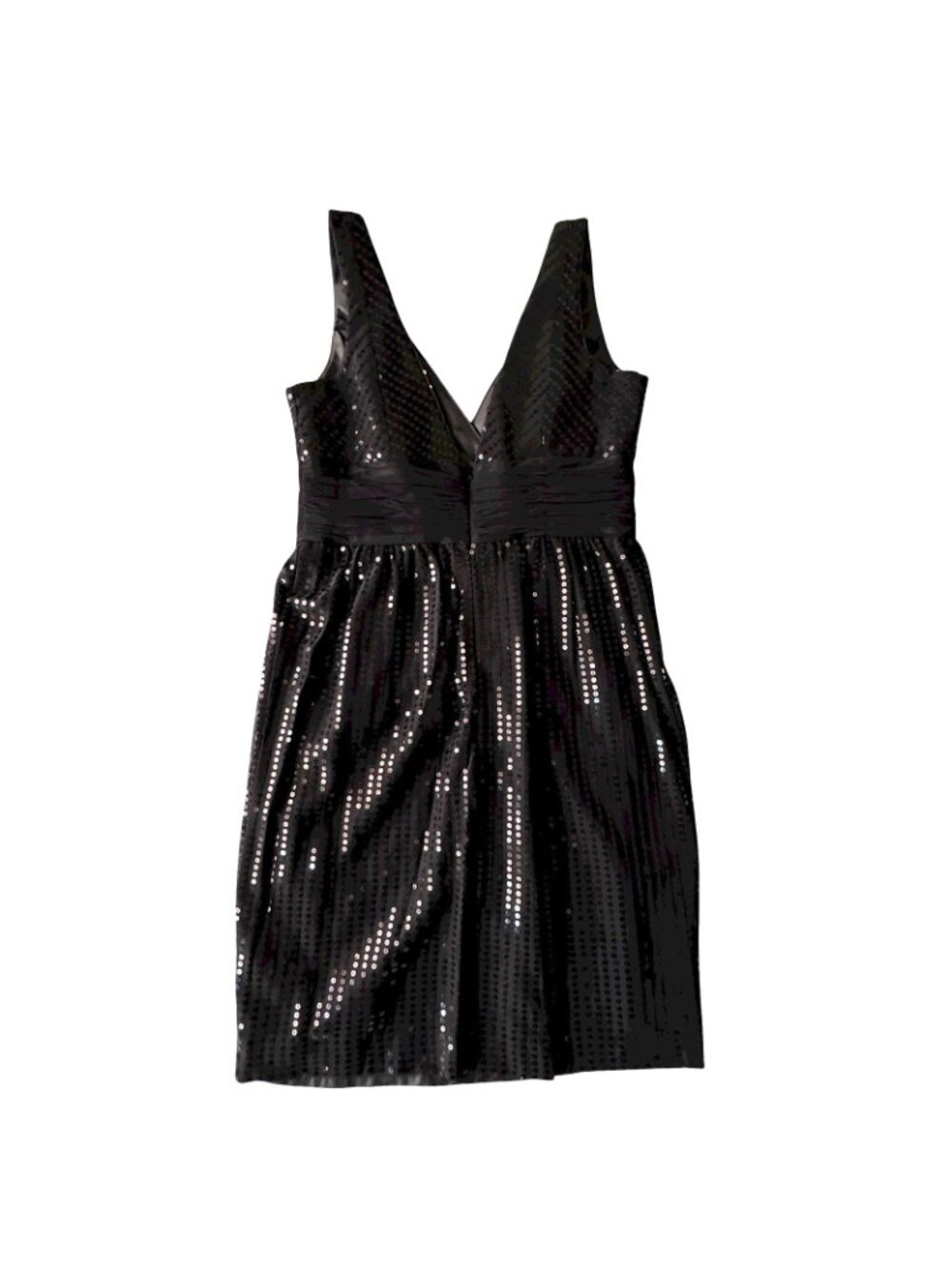 Little Black Dress Women's 10 Cocktail Party Sleeveless Deep V w/ Sequins Zip - Picture 2 of 12
